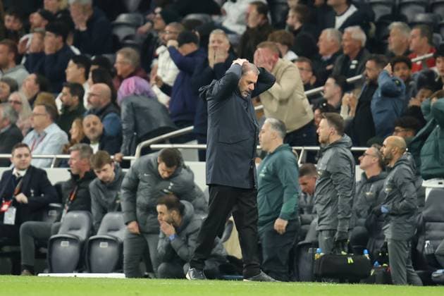 London, England, April 10th 2025: Tottenham Hotspur manager Ange Postecoglou reacts to a missed goal opportunity during the UEFA Europa League match between Tottenham Hotspur and Eintracht Frankfurt at Tottenham Hotspur Stadium in London, England (Alexander Canillas SPP) Copyright: xAlexanderxCanillas SPPx spp-en-AlCa-9U2A0345