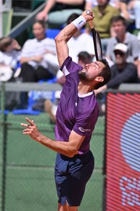 April 10, 2025, Madrid, Madrid, Spain: MARIN CILIC (CRO) playing the round of 8 match of the Grand Prix by Mercedes-Benz Open Comunidad de Madrid, at the Club de Campo Villa de Madrid on April 9, 2025. Madrid Spain - ZUMAc312 20250410_zsp_c312_059 Copyright: xOscarxManuelxSanchezx