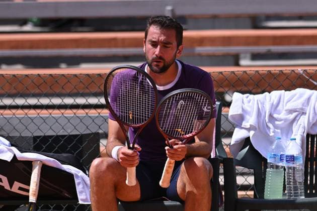 April 10, 2025, Madrid, Madrid, Spain: MARIN CILIC (CRO) playing the round of 8 match of the Grand Prix by Mercedes-Benz Open Comunidad de Madrid, at the Club de Campo Villa de Madrid on April 9, 2025. Madrid Spain - ZUMAc312 20250410_zsp_c312_062 Copyright: xOscarxManuelxSanchezx