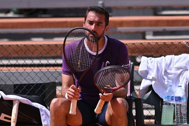 April 10, 2025, Madrid, Madrid, Spain: MARIN CILIC (CRO) playing the round of 8 match of the Grand Prix by Mercedes-Benz Open Comunidad de Madrid, at the Club de Campo Villa de Madrid on April 9, 2025. Madrid Spain - ZUMAc312 20250410_zsp_c312_063 Copyright: xOscarxManuelxSanchezx