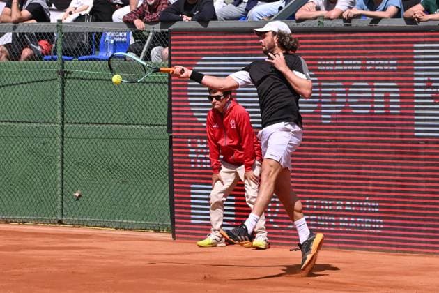 April 10, 2025, Madrid, Madrid, Spain: MARCO TRUNGELLITI (ARG) playing the round of 8 match of the Grand Prix by Mercedes-Benz Open Comunidad de Madrid, at the Club de Campo Villa de Madrid on April 9, 2025. Madrid Spain - ZUMAc312 20250410_zsp_c312_076 Copyright: xOscarxManuelxSanchezx