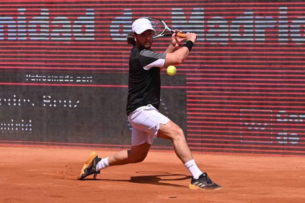 April 10, 2025, Madrid, Madrid, Spain: MARCO TRUNGELLITI (ARG) playing the round of 8 match of the Grand Prix by Mercedes-Benz Open Comunidad de Madrid, at the Club de Campo Villa de Madrid on April 9, 2025. Madrid Spain - ZUMAc312 20250410_zsp_c312_083 Copyright: xOscarxManuelxSanchezx