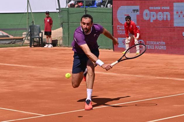 April 10, 2025, Madrid, Madrid, Spain: MARIN CILIC (CRO) playing the round of 8 match of the Grand Prix by Mercedes-Benz Open Comunidad de Madrid, at the Club de Campo Villa de Madrid on April 9, 2025. Madrid Spain - ZUMAc312 20250410_zsp_c312_087 Copyright: xOscarxManuelxSanchezx