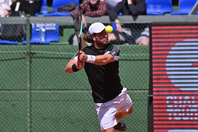 April 10, 2025, Madrid, Madrid, Spain: MARCO TRUNGELLITI (ARG) playing the round of 8 match of the Grand Prix by Mercedes-Benz Open Comunidad de Madrid, at the Club de Campo Villa de Madrid on April 9, 2025. Madrid Spain - ZUMAc312 20250410_zsp_c312_099 Copyright: xOscarxManuelxSanchezx