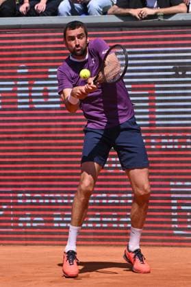 April 10, 2025, Madrid, Madrid, Spain: MARIN CILIC (CRO) playing the round of 8 match of the Grand Prix by Mercedes-Benz Open Comunidad de Madrid, at the Club de Campo Villa de Madrid on April 9, 2025. Madrid Spain - ZUMAc312 20250410_zsp_c312_100 Copyright: xOscarxManuelxSanchezx