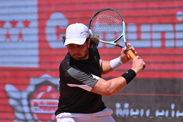 April 10, 2025, Madrid, Madrid, Spain: MARCO TRUNGELLITI (ARG) playing the round of 8 match of the Grand Prix by Mercedes-Benz Open Comunidad de Madrid, at the Club de Campo Villa de Madrid on April 9, 2025. Madrid Spain - ZUMAc312 20250410_zsp_c312_061 Copyright: xOscarxManuelxSanchezx