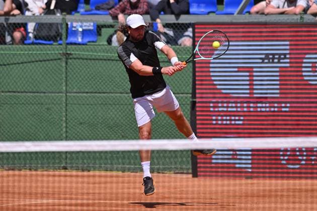 April 10, 2025, Madrid, Madrid, Spain: MARCO TRUNGELLITI (ARG) playing the round of 8 match of the Grand Prix by Mercedes-Benz Open Comunidad de Madrid, at the Club de Campo Villa de Madrid on April 9, 2025. Madrid Spain - ZUMAc312 20250410_zsp_c312_104 Copyright: xOscarxManuelxSanchezx