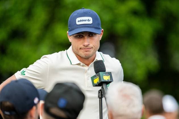 250410 Ludvig Aberg of Sweden talks to media after the first round of the 2025 Masters Golf Tournament on April 10, 2025 in Augusta Photo Petter Arvidson BILDBYRAN kod PA PA1007 bbeng golf masters the masters augusta us masters sverige  Copyright: PETTERxARVIDSON BB250410PA174