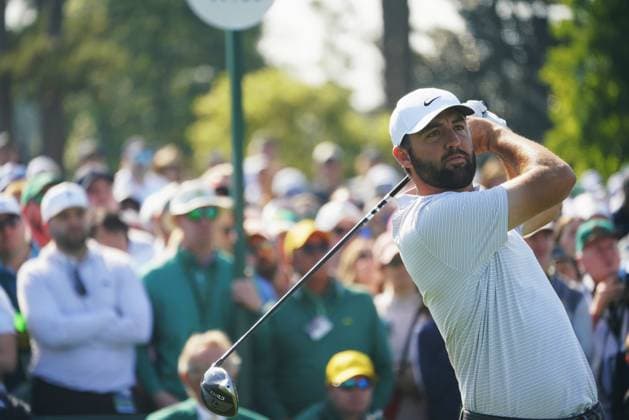 (250411) -- AUGUSTA, April 11, 2025 -- Scottie Scheffler of the United States hits his tee shot during round 1 of the 2025 Masters golf tournament at Augusta National Golf Club in Augusta, the United States, on April 10, 2025. ) (SP)U.S.-AUGUSTA-GOLF-2025 MASTERS-ROUND 1 WuxXiaoling 