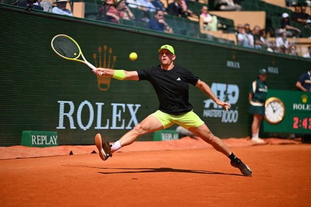 Monaco Rolex Masters - Monte Carlo Alejandro Davidovich Fokina (ESP) during his third round at the Monaco Tennis Rolex Masters in Monte Carlo, on April, 10, 2025. Photo by Corinne Dubreuil ABACAPRESS.COM Monaco Monaco  Copyright: xDubreuilxCorinne ABACAx