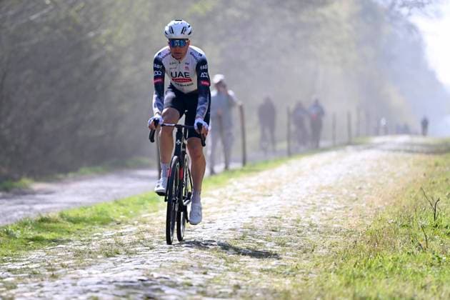 Paris Roubaix 2025 Training Session Roubaix, France - April 11 : Vermeersch Florian (BEL) of UAE Team Emirates - XRG pictured during a training session prior to the 122nd edition of Paris Roubaix an UCI World Tour cycling race for Men Elite of 259,7 kms with start in Compiegne and finish at the Velodrome Andre-Petrieux in Roubaix on April 11, 2025 in Roubaix, France, 11 04 2025 ( Motordriver Guy De Vuyst - Roubaix France  Copyright: xVincentxKalutx