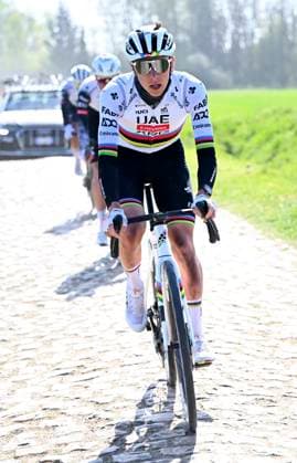 Paris Roubaix 2025 Training Session Roubaix, France - April 11 : Pogacar Tadej (SLO) of UAE Team Emirates - XRG and teammates pictured during a training session prior to the 122nd edition of Paris Roubaix an UCI World Tour cycling race for Men Elite of 259,7 kms with start in Compiegne and finish at the Velodrome Andre-Petrieux in Roubaix on April 11, 2025 in Roubaix, France, 11 04 2025 ( Motordriver Guy De Vuyst - Roubaix France  Copyright: xVincentxKalutx