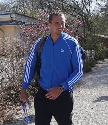 11 04 2025, BMW Open, MTTC Iphitos Praesentation, Munich, Sport,Tennis, in the picture Alexander Zverev goes to training