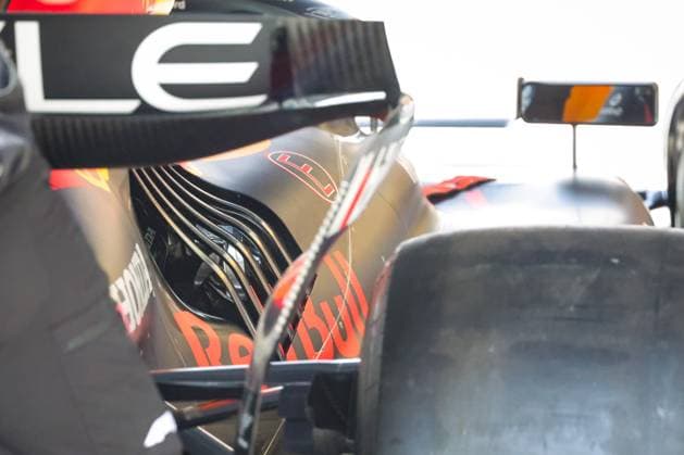 F1 - BAHRAIN GRAND PRIX 2025 Red Bull Racing RB21, mechanical detail of the cooling louvres during the Formula 1 Gulf Bahrain Grand Prix 2025, 4th round of the 2025 FIA Formula One World Championship, WM, Weltmeisterschaft from April 11 to 13, 2025 on the Bahrain International Circuit, in Sakhir, Bahrain - SakhirBahrain  Copyright: xFLORENTxGOODENx