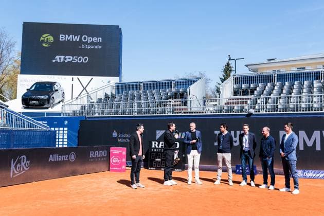 BMW Open Munich ATP 500 Opening Press Conference 11 04 2025 Christian Ach, Head of BMW Germany, Dr Fabian Tross, Chairman MTTC Iphitos, Patrik Kühnen, Tournament Director BMW Open by Bitpanda, Christian Okon, Organizer MMP Event, Mischa Zverev, Tournament Director Allianz Para Trophy during the press conference BMW Open by Bitpanda Munich ATP 500 Opening Press Conference, Munich, MTTC Iphitos on 11 04 2025 Copyright: xBEAUTIFULxSPORTS Wunderlx