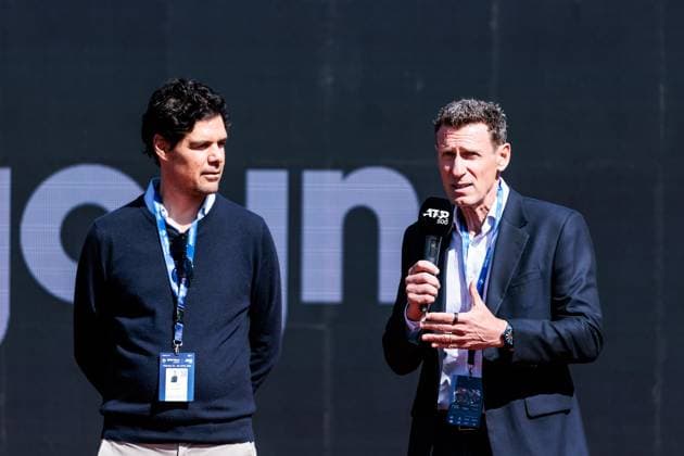 BMW Open Munich ATP 500 Opening Press Conference 11 04 2025 Dr Fabian Tross, Chairman MTTC Iphitos, Patrik Kühnen, Tournament Director BMW Open by Bitpanda during the press conference BMW Open by Bitpanda Munich ATP 500 Opening Press Conference, Munich, MTTC Iphitos on 11 04 2025 Copyright: xBEAUTIFULxSPORTS Wunderlx