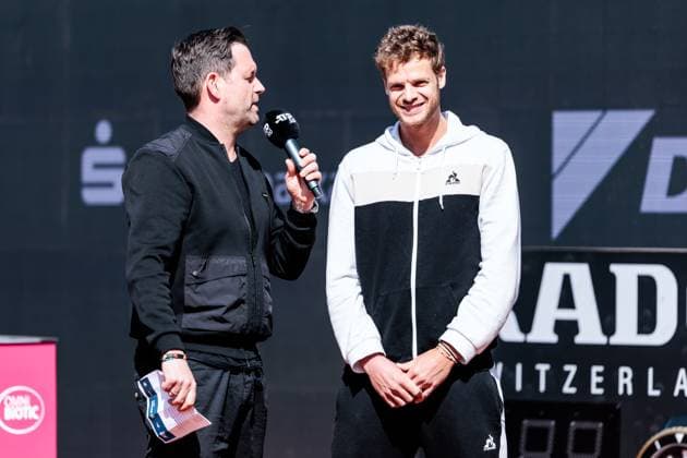 BMW Open Munich ATP 500 Opening Press Conference 11 04 2025 Yannick Hanfmann Germany smiles, laughs BMW Open by Bitpanda Munich ATP 500 Opening Press Conference, Munich, MTTC Iphitos on 11 04 2025 Copyright: xBEAUTIFULxSPORTS Wunderlx
