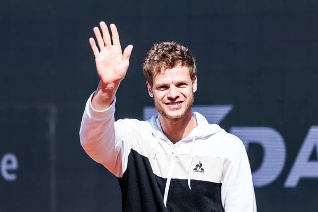 BMW Open Munich ATP 500 Opening Press Conference 11 04 2025 Yannick Hanfmann Germany waves BMW Open by Bitpanda Munich ATP 500 Opening Press Conference, Munich, MTTC Iphitos on 11 04 2025 Copyright: xBEAUTIFULxSPORTS Wunderlx