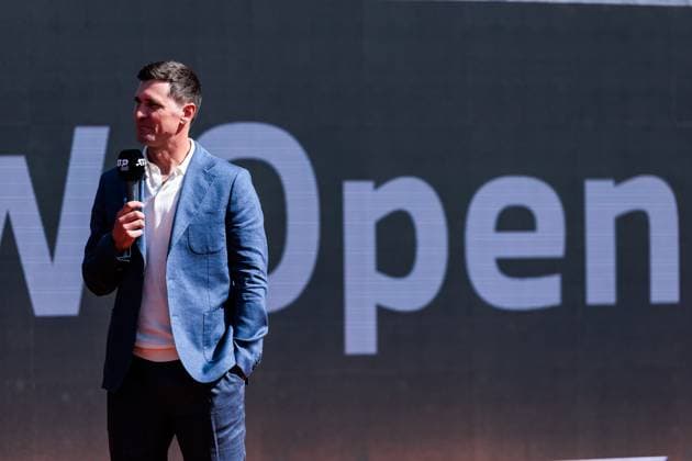 BMW Open Munich ATP 500 Opening Press Conference 11 04 2025 Mischa Zverev, Tournament Director Allianz Para Trophy during the press conference BMW Open by Bitpanda Munich ATP 500 Opening Press Conference, Munich, MTTC Iphitos on 11 04 2025 Copyright: xBEAUTIFULxSPORTS Wunderlx