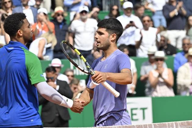 Tennis : Rolex Monte Carlo Masters 2025 - ATP, Tennis Herren - 11 04 2025 Tennis : Rolex Monte Carlo Masters 2025 - Atp - Carlos Alcaraz et Arthur Fils Monaco  Copyright: xChryslenexCaillaudx