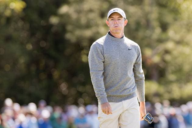 250411 Rory McIlroy of Northern Ireland looks dejected during the second round of the 2025 Masters Golf Tournament on April 11, 2025 in Augusta Photo Petter Arvidson BILDBYRAN kod PA PA1008 bbeng golf masters the masters augusta us masters depp  Copyright: PETTERxARVIDSON BB250411PA030