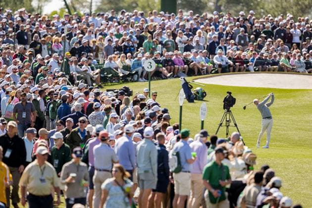 250411 Rory McIlroy of Northern Ireland during the second round of the 2025 Masters Golf Tournament on April 11, 2025 in Augusta Photo Petter Arvidson BILDBYRAN kod PA PA1008 bbeng golf masters the masters augusta us masters  Copyright: PETTERxARVIDSON BB250411PA035