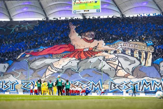 Soccer I Men I Season 2024 2025 I 2 Bundesliga I 29 Matchday I Hamburger SV Eintracht Braunschweig I 11 04 2025 The choreography of Hamburger SV Hamburg Volksparkstadion Hamburg Germany Copyright: xLobecax xHenningxRohlfsx