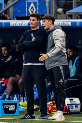 Coach Merlin Polzin Co Coach Loic Fave HSV Germany , Hamburg , Volksparkstadion , Football , 2 Bundesliga , Hamburger SV Eintracht Braunschweig