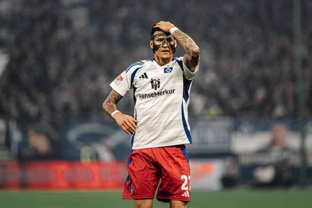 Soccer Men Season 2024 2025 2 Soccer Bundesliga 29 Matchday Hamburger SV vs Eintracht Braunschweig 11 04 2025 Davie Selke 27, HSV annoys Hamburg Volksparkstadion Hamburg Germany