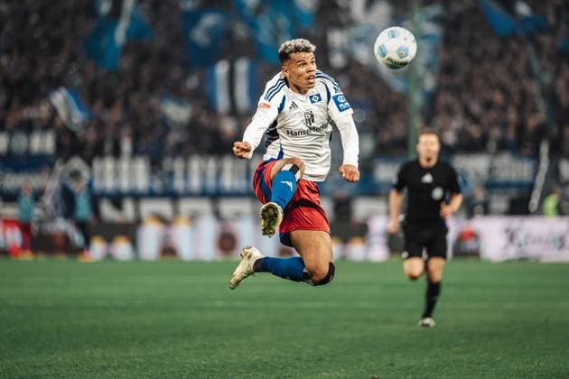 Soccer Men Season 2024 2025 2 Soccer Bundesliga 29 Matchday Hamburger SV vs Eintracht Braunschweig 11 04 2025 Ransford Königsdörffer 11, HSV Hamburg Volksparkstadion Hamburg Germany