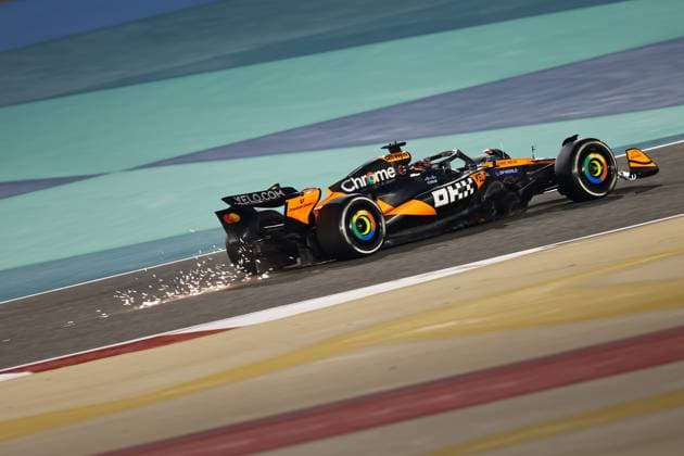 (250412) -- SAKHIR, April 12, 2025 -- McLaren s driver Oscar Piastri of Australia drives during the second free practice session of the Formula One Bahrain Grand Prix at the Bahrain International Circuit in Sakhir, Bahrain, on April 11, 2025. (Photo by Xinhua) (SP)BAHRAIN-SAKHIR-F1-GRAND PRIX-PRACTICE QianxJun 