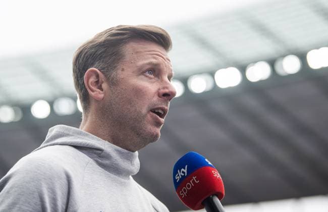 Soccer, Men, Season 2024 2025, 2 Bundesliga 29 Matchday , Hertha BSC SV Darmstadt 98, Coach Florian Kohfeldt Darmstadt 98 interviewed by Sky, 12 04 2025, Copyright: xSebastianxRäppold MatthiasxKochx