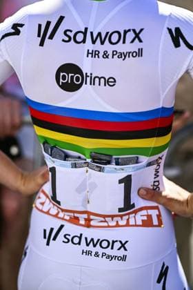 Belgian Lotte Kopecky of SD Worx-Protime pictured before pictured at the start of the women s race of the Paris-Roubaix one day cycling race, 148,5 km from Denain to Roubaix, France, on Saturday 12 April 2025. JASPERxJACOBS  x120609648x