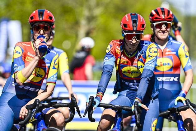 Italian Elisa Balsamo of Lidl-Trek pictured before pictured at the start of the women s race of the Paris-Roubaix one day cycling race, 148,5 km from Denain to Roubaix, France, on Saturday 12 April 2025. JASPERxJACOBS  x120609826x