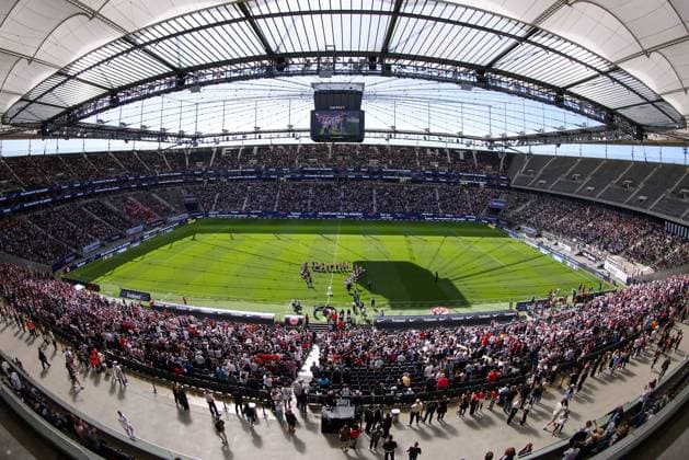 2025 04 12 xJAx Google Pixel Womens Bundesliga Eintracht Frankfurt FC Bayern Munich v l , Overview Deutsche Bank Park, Spectators DFL DFB REGULATIONS PROHIBIT ANY USE OF PHOTOGRAPHS as IMAGE SEQUENCES and or QUASI VIDEO Copyright: JoaquimxFerreira