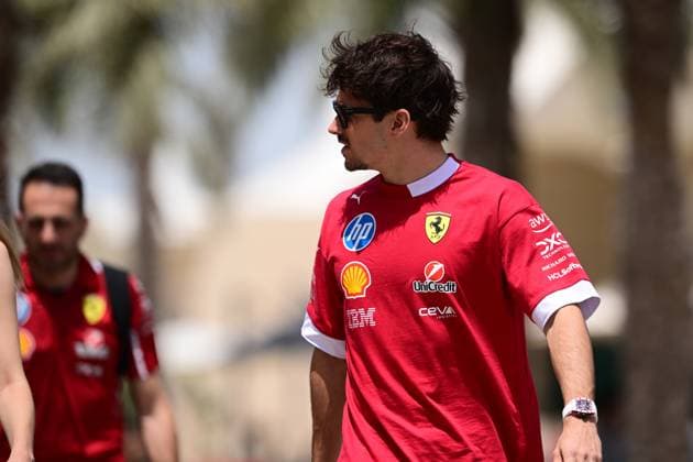 F1 Grand Prix of Bahrain - Qualifying Charles Leclerc of Scuderia Ferrari arrives in the paddock during qualifying for the Bahrain GP, the fourth round of the Formula 1 World Championship, WM, Weltmeisterschaft at the Bahrain International Circuit in Sakhir, Bahrain, on April 12, 2025. Sakhir Bahrain  Copyright: xAndreaxDiodatox originalFilename:diodato-f1bahrai250317_npg2U.jpg