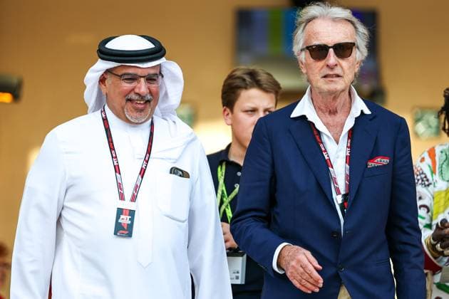 F1 Grand Prix Of Bahrain - Qualifying In Sakhir, Bahrain, on April 12, 2025, Salman bin Hamad Al Khalifa, the Crown Prince and Prime Minister of Bahrain, walks with former Fiat Chairman Luca di Montezemolo during qualifying ahead of the F1 Grand Prix of Bahrain at Bahrain International Circuit. Sakhir Southern Governorate Bahrain  Copyright: xPaddockerx originalFilename:paddocker-f1grandp250412_npEo0.jpg