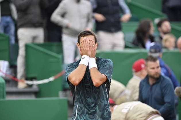 TENNIS : Rolex Monte Carlo Masters 2025 - 1 2 Demi - Masters 1000 ATP, Tennis Herren - Monaco - 12 04 2025 Lorenzo Musetti (ITA) Monaco  Copyright: xChryslenexCaillaudx xMCCCx