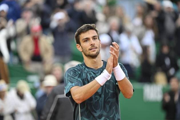 TENNIS : Rolex Monte Carlo Masters 2025 - 1 2 Demi - Masters 1000 ATP, Tennis Herren - Monaco - 12 04 2025 Lorenzo Musetti (ITA) Monaco  Copyright: xChryslenexCaillaudx xMCCCx