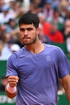 Rolex Masters - Carlos Alcaraz v Alejandro Davidovich Fokina Carlos Alcaraz (ESP) during his semi final match at the Monaco Rolex Masters in Monte Carlo, Monaco on April 12, 2025. Photo by Corinne Dubreuil ABACAPRESS.COM Monaco Monaco  Copyright: xDubreuilxCorinne ABACAx
