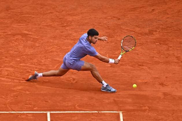 Rolex Masters - Carlos Alcaraz v Alejandro Davidovich Fokina Carlos Alcaraz (ESP) during his semi final match at the Monaco Rolex Masters in Monte Carlo, Monaco on April 12, 2025. Photo by Corinne Dubreuil ABACAPRESS.COM Monaco Monaco  Copyright: xDubreuilxCorinne ABACAx
