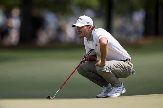 250412 Rasmus Hojgaard of Denmark during the third round of the 2025 Masters Golf Tournament on April 12, 2025 in Augusta Photo Petter Arvidson BILDBYRAN kod PA PA1009 bbeng golf masters the masters augusta us masters  Copyright: PETTERxARVIDSON BB250412PA026