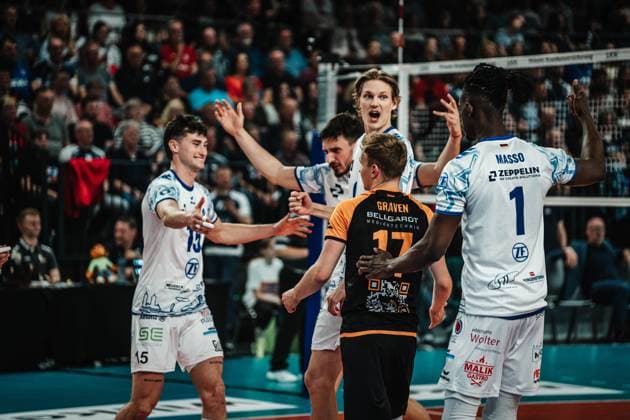 The VfB Friedrichshafen team celebrates