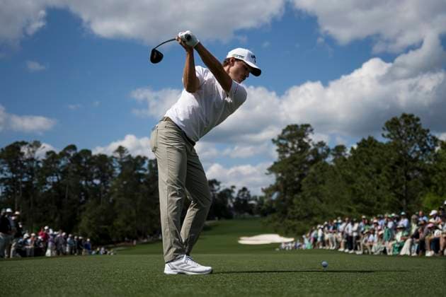 250412 Rasmus Hojgaard of Denmark during the third round of the 2025 Masters Golf Tournament on April 12, 2025 in Augusta Photo Petter Arvidson BILDBYRAN kod PA PA1009 bbeng golf masters the masters augusta us masters  Copyright: PETTERxARVIDSON BB250412PA055