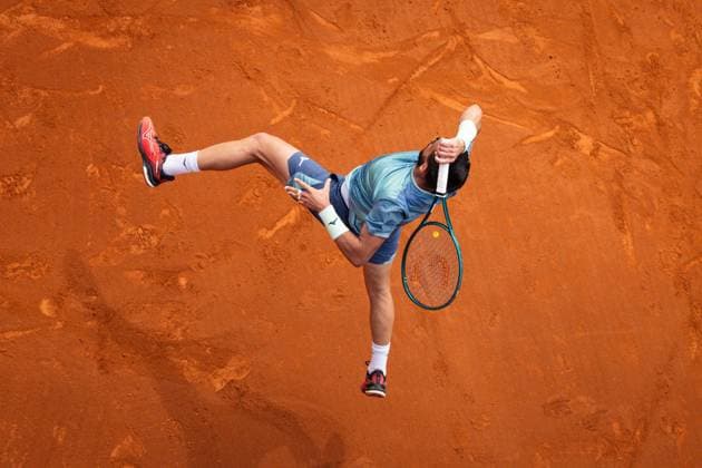 Damir Dzumhur of Bosnia during their match of day one of the Barcelona Open Banc Sabadell at Real Club De Tenis Barcelona, Spain (Judit Cartiel SPP) Copyright: xJuditxCartiel SPPx spp-en-JuCa-JUCA2814