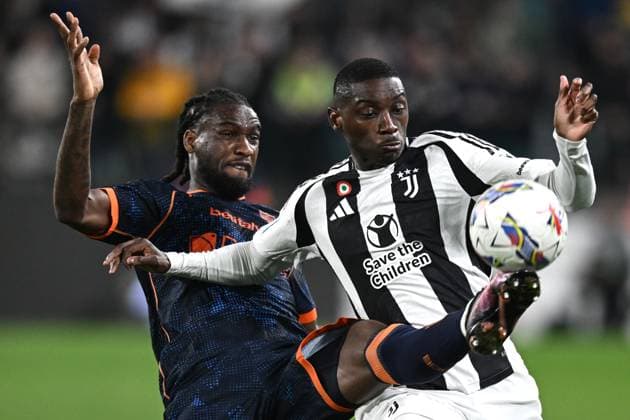 Bilder des Jahres 2025, Sport 04 April Db Torino 12 04 2025 - campionato di calcio serie A Juventus-Lecce foto Daniele Buffa Image nella foto: Randal Kolo Muani-Kiolanda Gaspar 