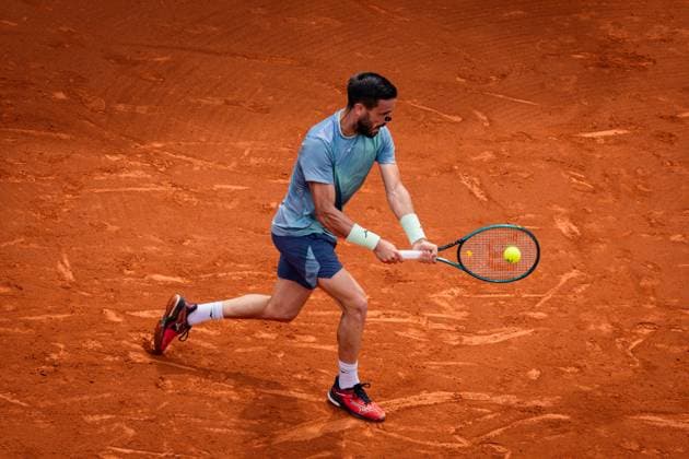 Damir Dzumhur of Bosnia during their match of day one of the Barcelona Open Banc Sabadell at Real Club De Tenis Barcelona, Spain (Judit Cartiel SPP) Copyright: xJuditxCartiel SPPx spp-en-JuCa-JUCA2532