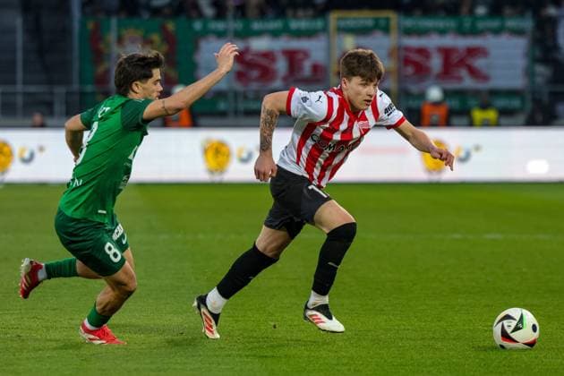 Krakow 12.04.2025 pilka nozna Pko BP Ekstraklasa Sezon 2024 2025 Kolejka 28 Cracovia - Slask Wroclaw N Z filip rozga FOT: PIOTR FRONT ARENA AKCJI NEWSPIX.PL --- newspix.pl 