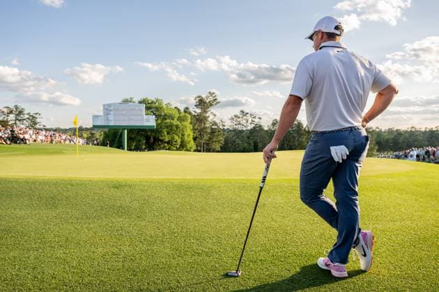 250412 Rory McIlroy of Northern Ireland on the 18th green during the third round of the 2025 Masters Golf Tournament on April 12, 2025 in Augusta Photo Petter Arvidson BILDBYRAN kod PA PA1009 bbeng golf masters the masters augusta us masters  Copyright: PETTERxARVIDSON BB250412PA065