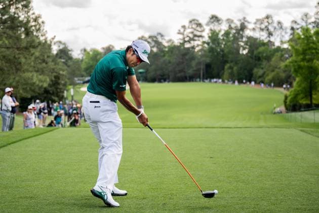 250412 Hideki Matsuyama of Japan during the third round of the 2025 Masters Golf Tournament on April 12, 2025 in Augusta Photo Petter Arvidson BILDBYRAN kod PA PA1009 bbeng golf masters the masters augusta us masters  Copyright: PETTERxARVIDSON BB250412PA169